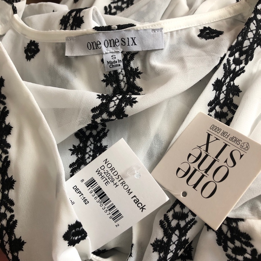 One One Six White Black Embroidered Maxi Dress - Picture 6 of 6